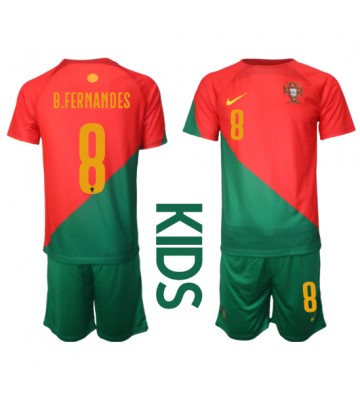 Portugal Bruno Fernandes #8 Hjemmedraktsett Barn VM 2022 Kortermet (+ Korte bukser)